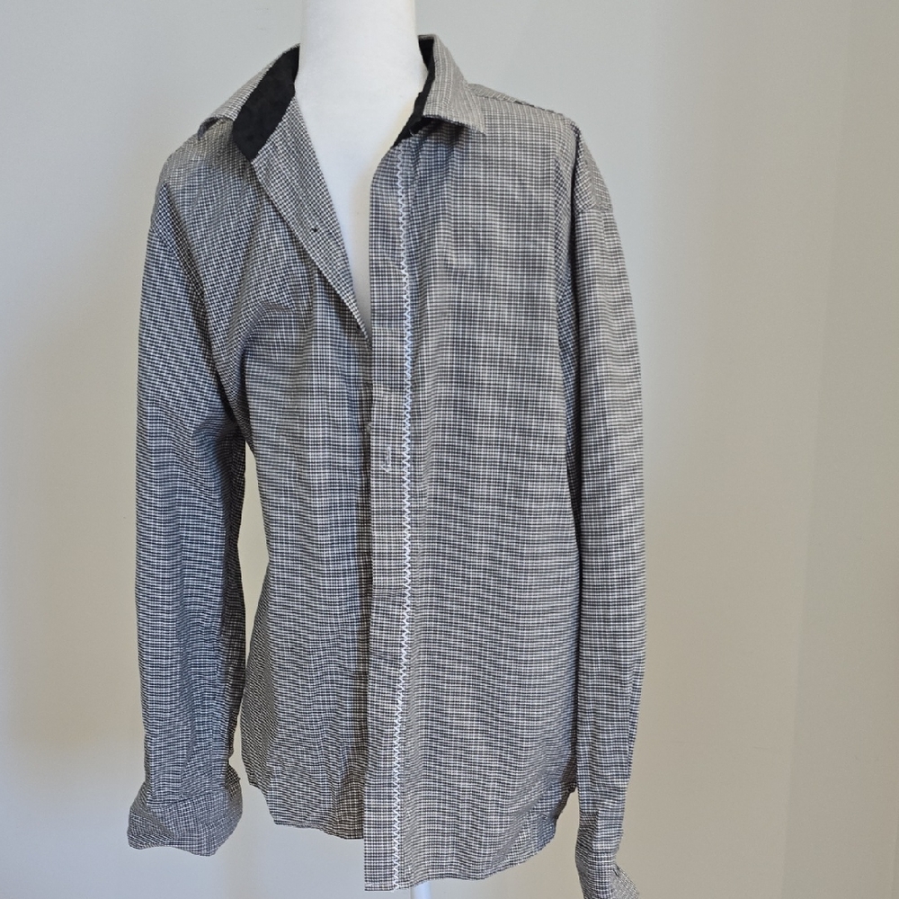 Scott Weiland Men's Black and White Casual Button Down Shirt.